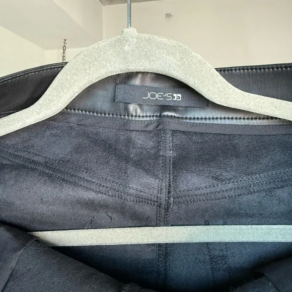 Joe's Jeans Black Faux Leather Pants Size 28 NWT Wide Leg Baddie Y2K High Waist - Picture 4 of 9